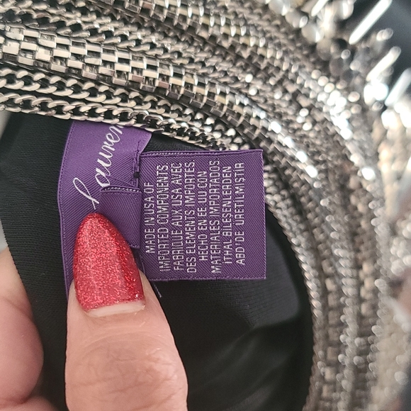 PURPUL LABEL NWOT Runway collection💜  jeweled necklace inlaid in SILVER metal - Picture 8 of 12